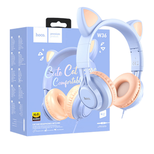 hoco. Slušalice sa mikrofonom, mačje uši, plava - W36 Cat ear, Dream Blue