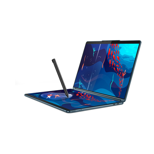 Lenovo 83FF002TRM Yoga Book 9 13IMU9 (Tidal Teal, Aluminium) 12-Core Ultra7 155U (2P+10E) 4.8GHz/12MB 32GB DDR5 1TB-NVMe 2x 13.3" 2.8K (2880x1800) OLED 400n DolbyVision Glass Touch DigitalPen3 WC-5MP+IR Iris-Xe WiFi A/X BT5.1 3xTB4 UK-key 80Wh 1.34kg W11P +BT/M+Folio Stand slika 11