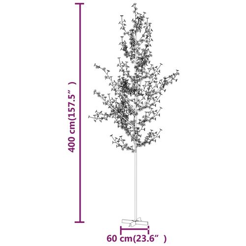 Drvce rascvjetane trešnje 672 tople bijele LED žarulje 400 cm slika 14