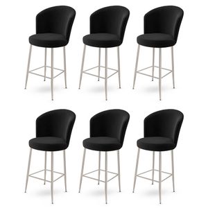 Alte - Crni, Hrom Crni Bar Stolica Set (6 Komada)