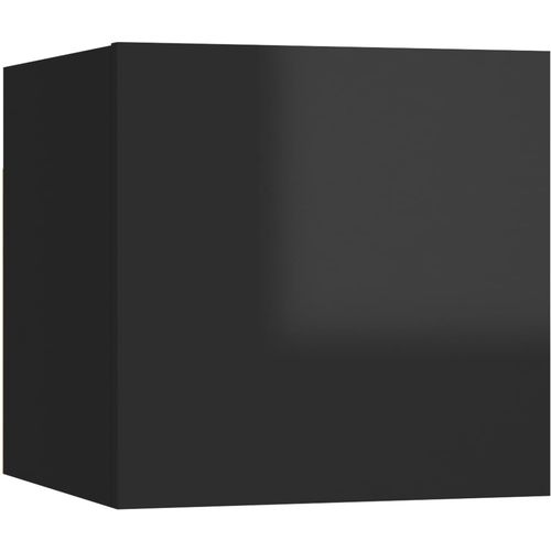 Zidni TV ormarići 4 kom visoki sjaj crni 30,5 x 30 x 30 cm slika 7