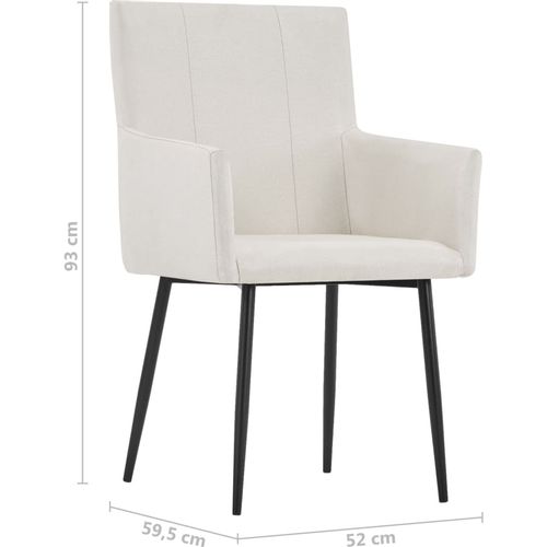 Blagovaonske stolice s naslonima za ruke 2 kom krem od tkanine slika 23