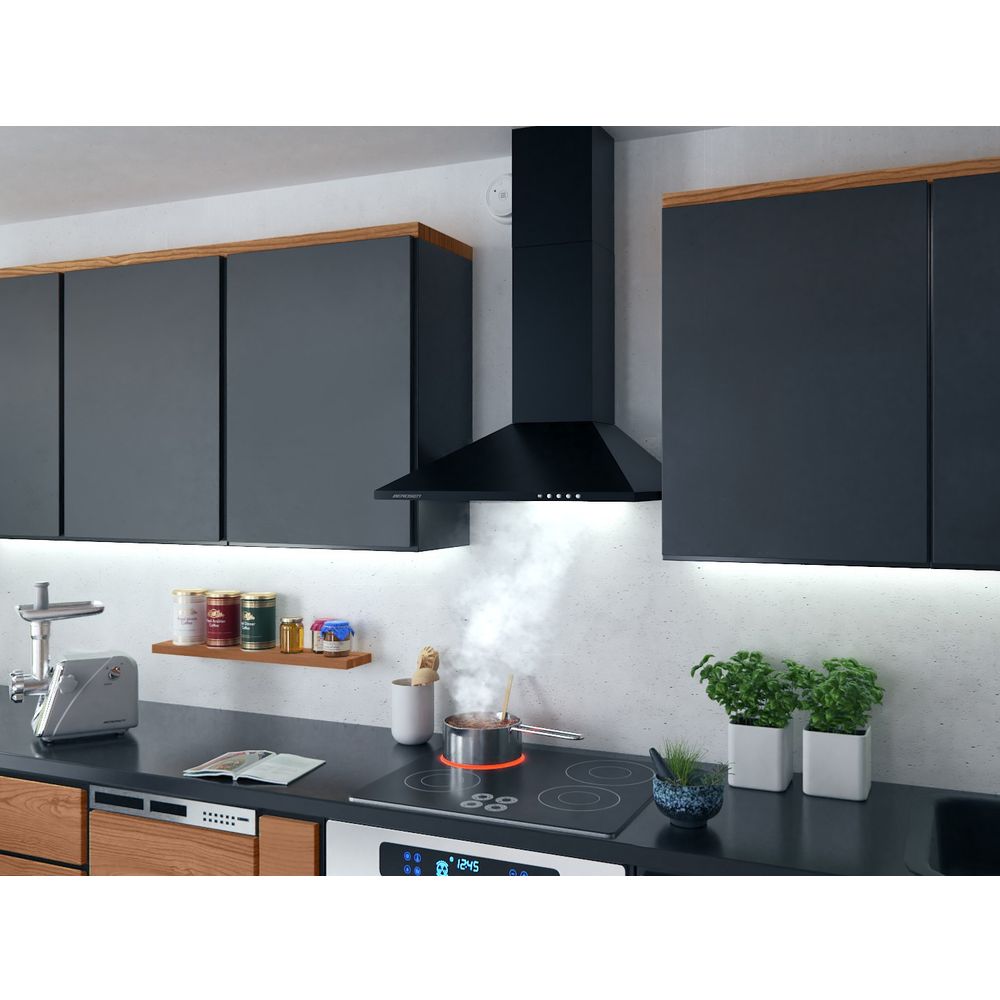 Berdsen BT-214 Kuhinjska napa s dimnjakom 60 cm, crna slika 3