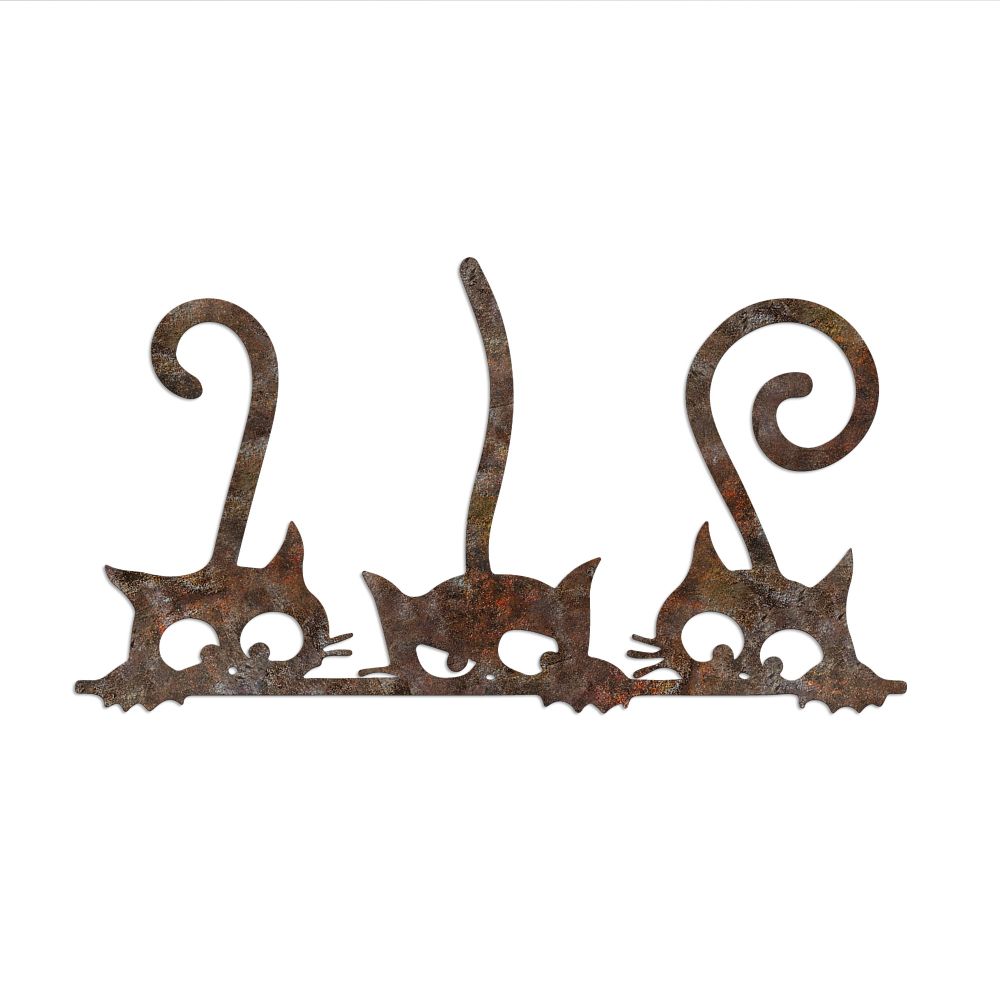 Decorative metal wall accessory Rusty Cats 1, colour: antiquation slika 5