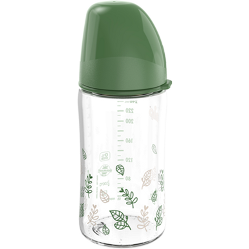 nip® Staklena flašica širokog grla Cherry Green 240ml 0m+, Green slika 3