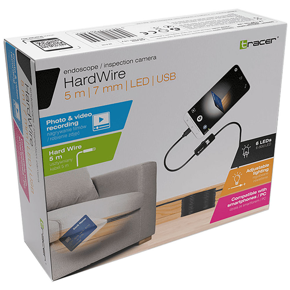 Tracer Kamera, endoskopska, USB, LED, vodootporna - HardWire USB slika 2