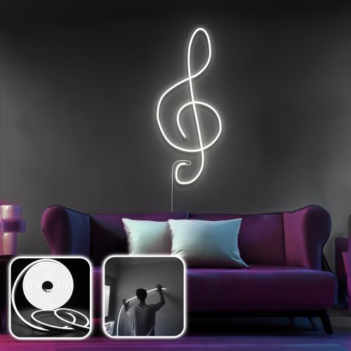 Opviq Dekorativna zidna led rasvjeta Music - Medium - White slika 1