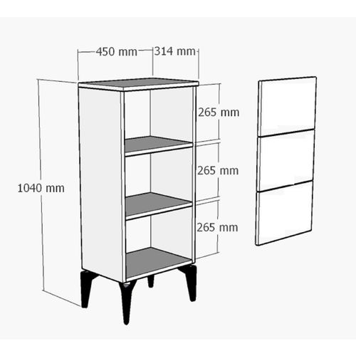 Asimo H - White White Multi Purpose Cabinet slika 9