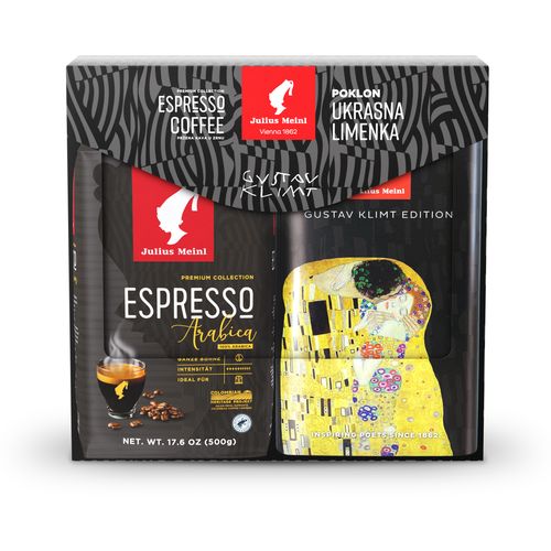 Julius Meinl Pokon pakiranje Espresso Arabica 500g + Gustav Klimt Limenka slika 1