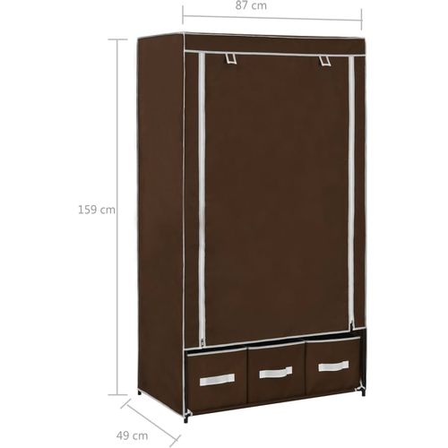 282458 Wardrobe Brown 87x49x159 cm Fabric slika 8