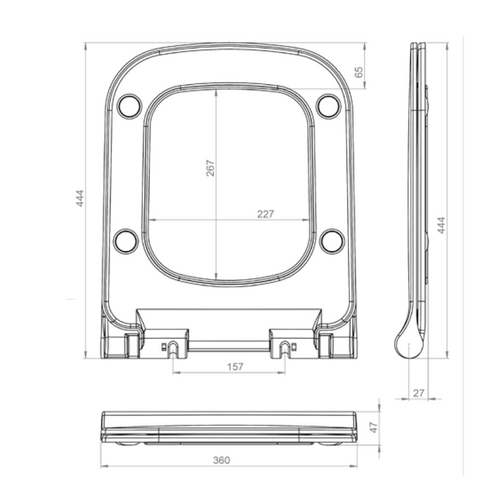 GEPARD WC DASKA SQUARE C9 BF+TFP SOFT CLOSE/TAKE OFF 44,4X36CM 2,56KG DUROPLAST 150022 slika 2