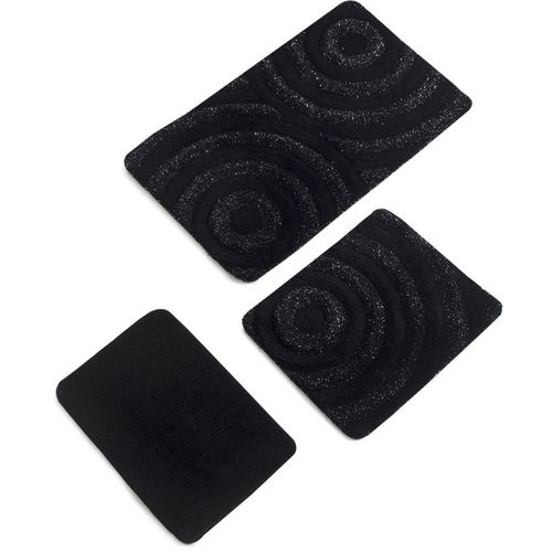 Colourful Cotton Kupoanski tepih set 3 komada-WAVE crni, Wave - Black slika 3