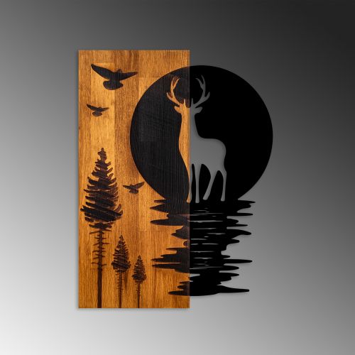 Wallity Drvena zidna dekoracija Deer and Moon slika 6