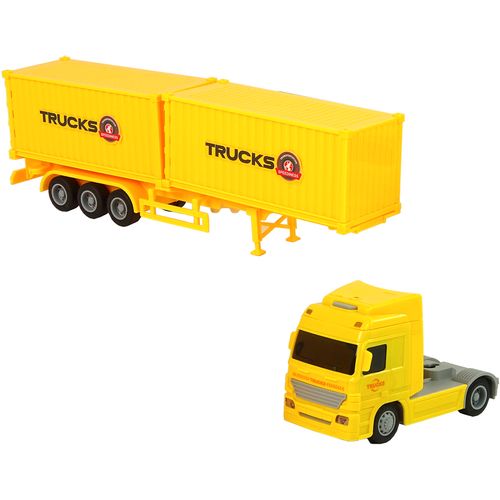 Kamion na frikcijski pogon s 2 prikolice žuti slika 5