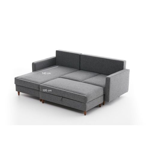 Atelier Del Sofa Kutna garnitura, Sivo, Eva Left - Grey slika 8