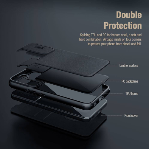 Futrola Nillkin Qin Pro (plain leather) za Samsung S911B Galaxy S23 crna slika 9