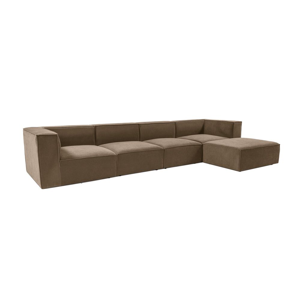 Sora (L1-O1-O1-1R-POUFFE) - Ugao Sofa u Boji Braon slika 7