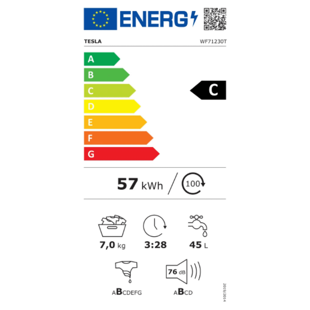 Tesla Mašina za veš, 1200 obrtaja, 7 kg veša, Inverter, C - WF71230T slika 4
