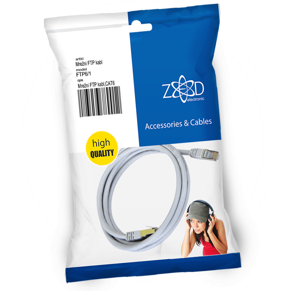 ZED electronic Mrežni FTP kabl, CAT6, 1 met - FTP6/1 slika 1