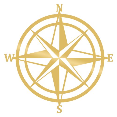 Wallity Metalna zidna dekoracija, Compass - Gold slika 2