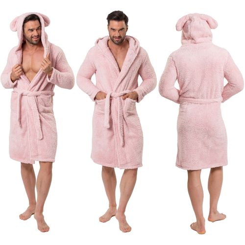 Muški kućni ogrtač Teddy Pink S/M slika 3