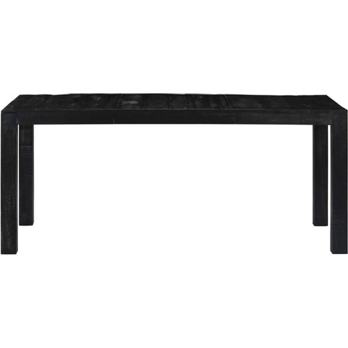 Blagovaonski stol crni 180 x 90 x 76 cm od masivnog drva manga slika 14
