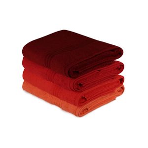 L'essential Maison Rainbow - Set Peškira za kupatilo u bojama crvene, bledo narandÅ¾aste, narandÅ¾aste i fuksije (4 komada)
