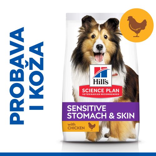 Hill's™ Science Plan Pas Sensitive Skin & Stomach Adult Medium s Piletinom, 14kg slika 5