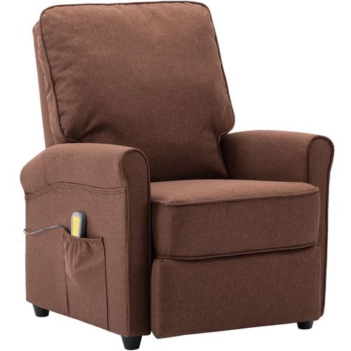 Električna masažna fotelja od tkanine smeđa slika 11
