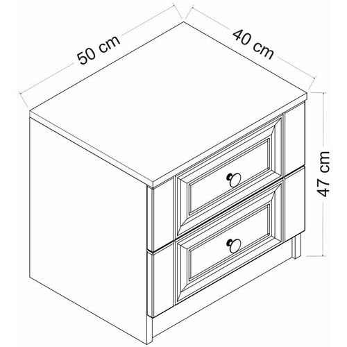 Kale - 4923 White Nightstand slika 8