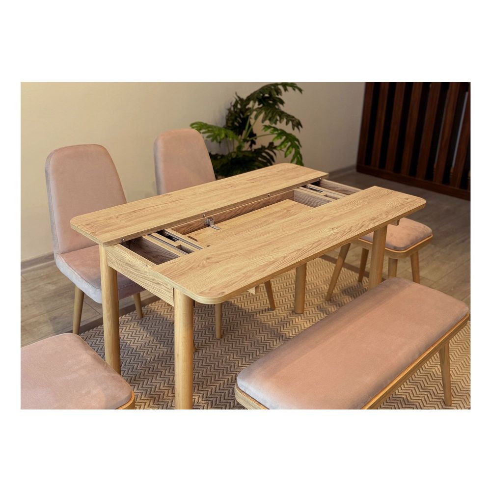 Vina Mini 03 0900 - Ekstenzibilni Trpezarijski Sto i Stolice Set (6 Komada) slika 3
