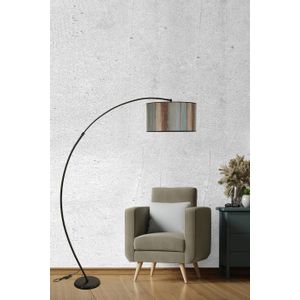 Mısra Siyah Lambader Silindir Renkli Abajurlu Multicolor Floor Lamp