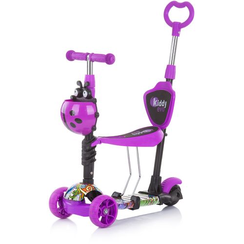 Chipolino romobil / guralica Kiddy Evo s ručkom Purple Graffiti slika 1