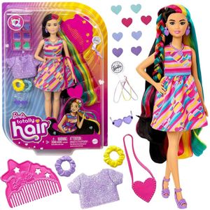 Lutka Barbie Totally Hair šareni dizajn sa srcima