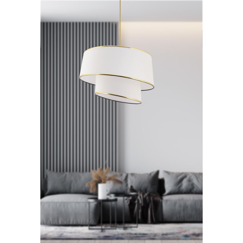 Luster Barette - Bijeli sa Zlatno-Bijelim Detaljima slika 1