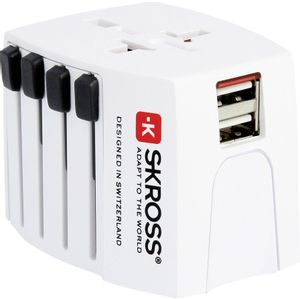 Skross adapter MUV Euro, Aus/Kina, UK, SAD/Japan + 2x USB-A