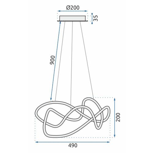 TOOLIGHT Moderna LED stropna svjetiljka + daljinski upravljač EVE App820-CP crna slika 5