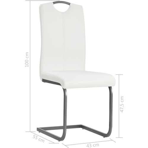 Konzolne blagovaonske stolice od umjetne kože 2 kom bijele slika 38