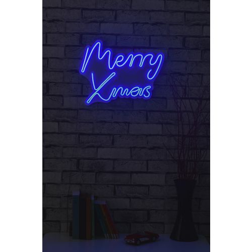 Wallity Ukrasna plastična LED rasvjeta, Merry Christmas - Blue slika 3