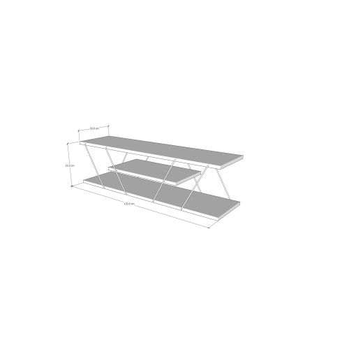 Canaz - White, Black WhiteBlack TV Stand slika 4