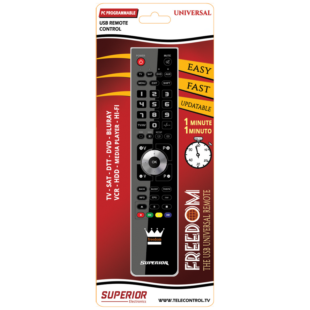 Superior Daljinski upravljač, za 4 uređaja, PC programiranje - SUPERIOR 4:1 FREEDOM - black slika 2