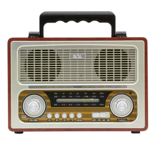 SAL Retro radio + BT bežični zvučnik, 4in1, FM, MP3, AUX - RRT 3B slika 3