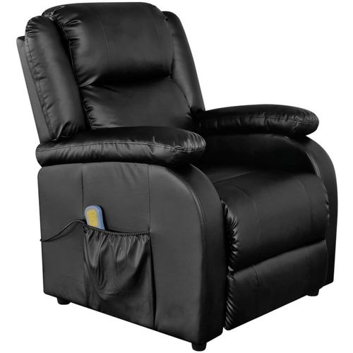 Masažna stolica od umjetne kože crna slika 41