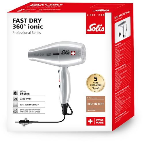 Solis Fast Dry 360° Ionic Silver sušilo za kosu slika 10