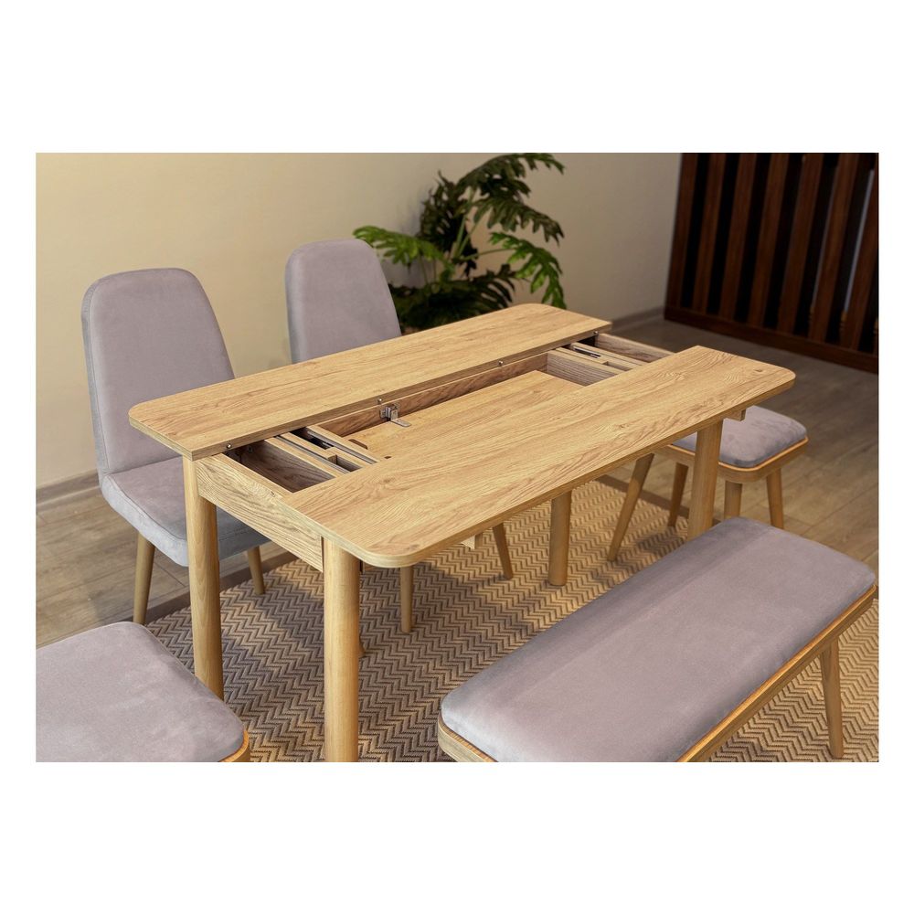 Vina Mini 03 0701 - Set Ekstenzibilnog Stola i Stolica u Soho Sivoj slika 3