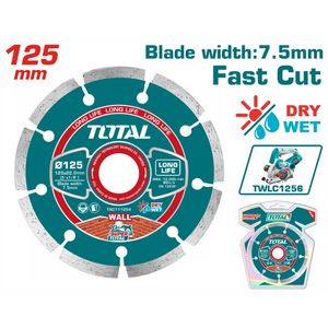 TOTAL Dijamanska rezna ploča ventilirajuća suvo/mokro 125mm TAC111254