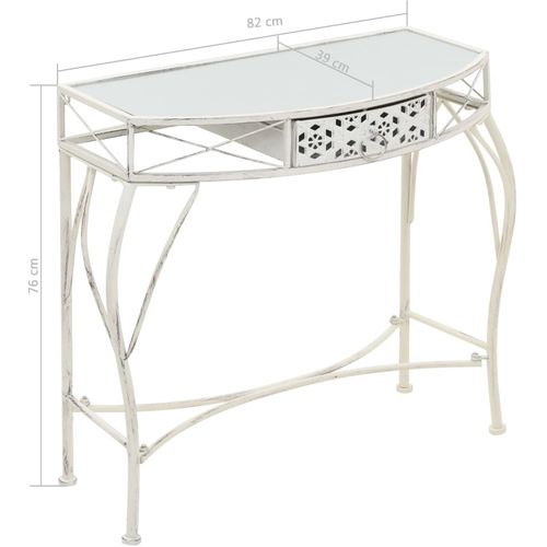 Bočni stolić u francuskom stilu metalni 82 x 39 x 76 cm bijeli slika 33