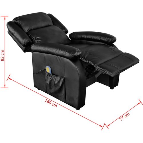 Masažna stolica od umjetne kože crna slika 38