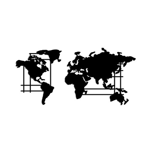 Wallity Metalna zidna dekoracija, World Map - M slika 5