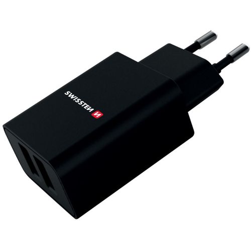 SWISSTEN punjač za AC220, 2xUSB, 2.1A, SMART IC, crni + USB-C kabel slika 2